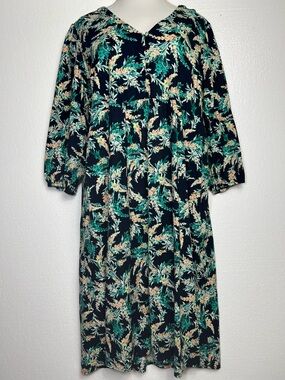 J. Jill Exotic Blooms Garden Floral cotton Shift Dress size XL